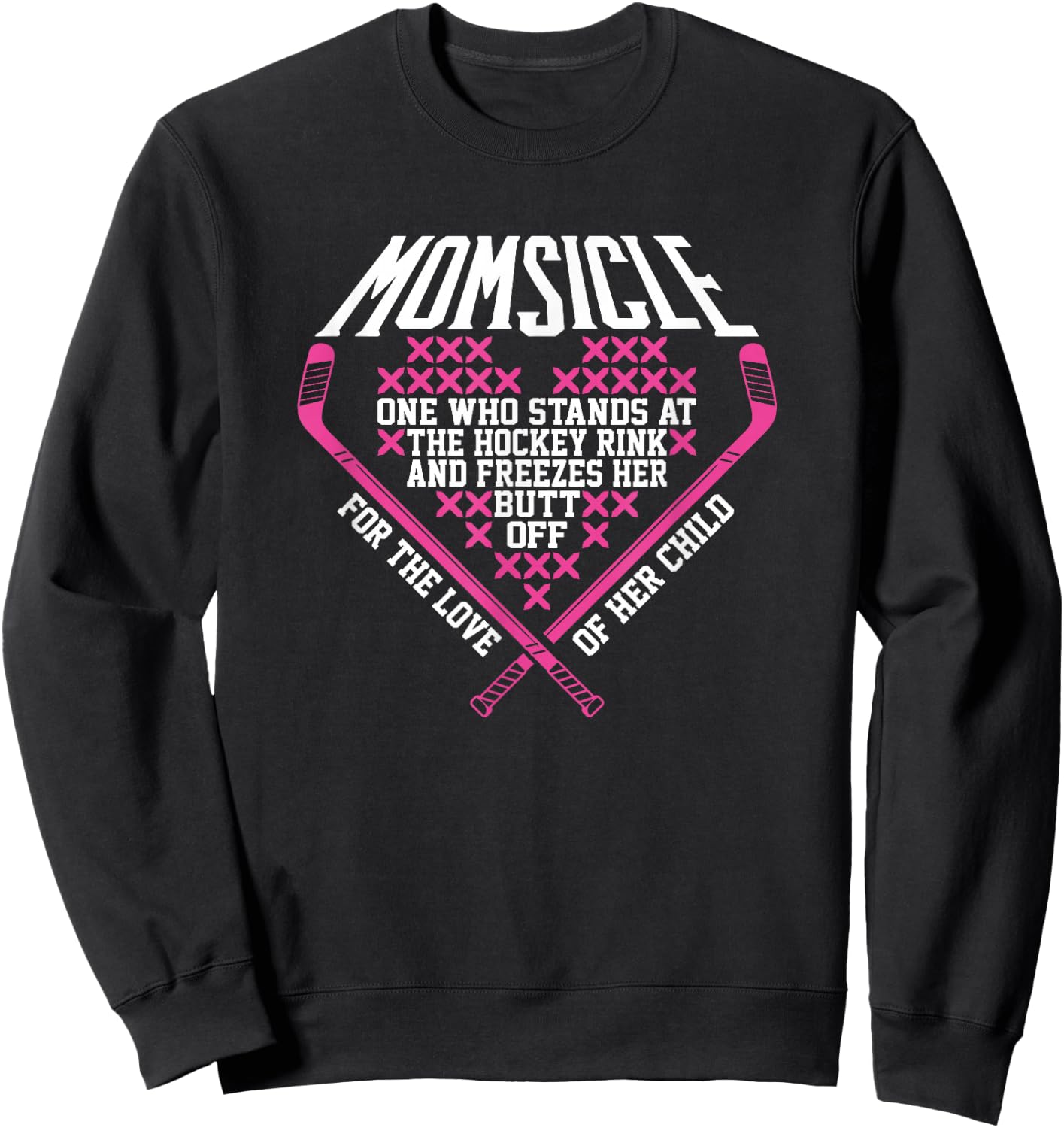 Funny Hockey Mom Shirts Momsicle Sweatshirt - Sweatshirt | Black