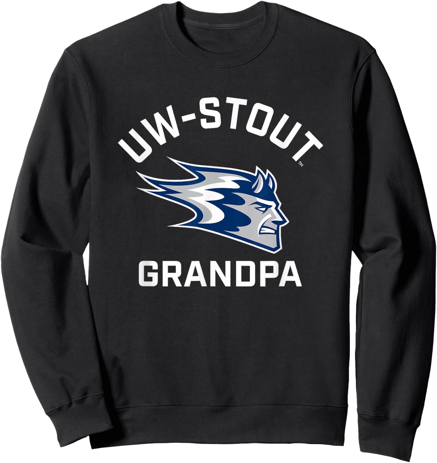 University of Wisconsin-Stout Blue Devils Arched Grandpa Sweatshirt - Sweatshirt | Black