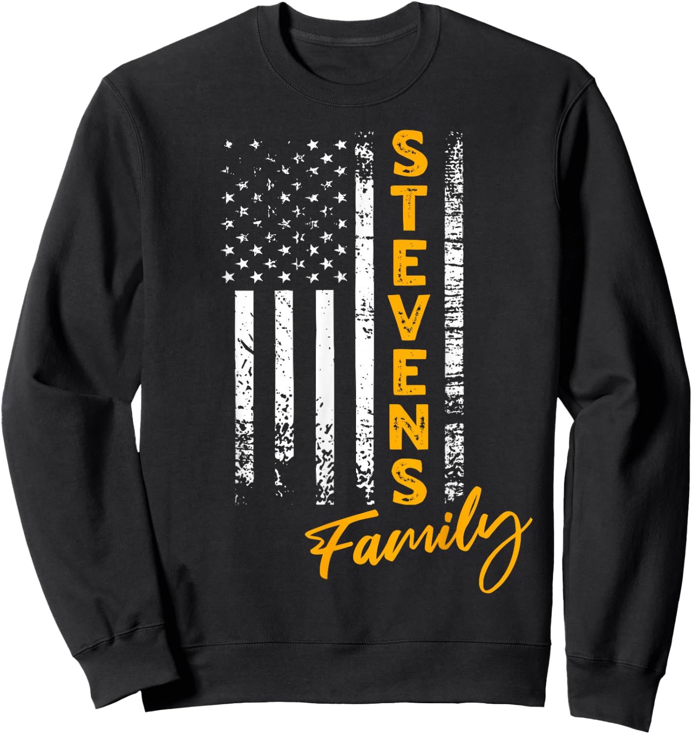Stevens Surname American Stevens Last Name Stevens Sweatshirt - Sweatshirt | Black