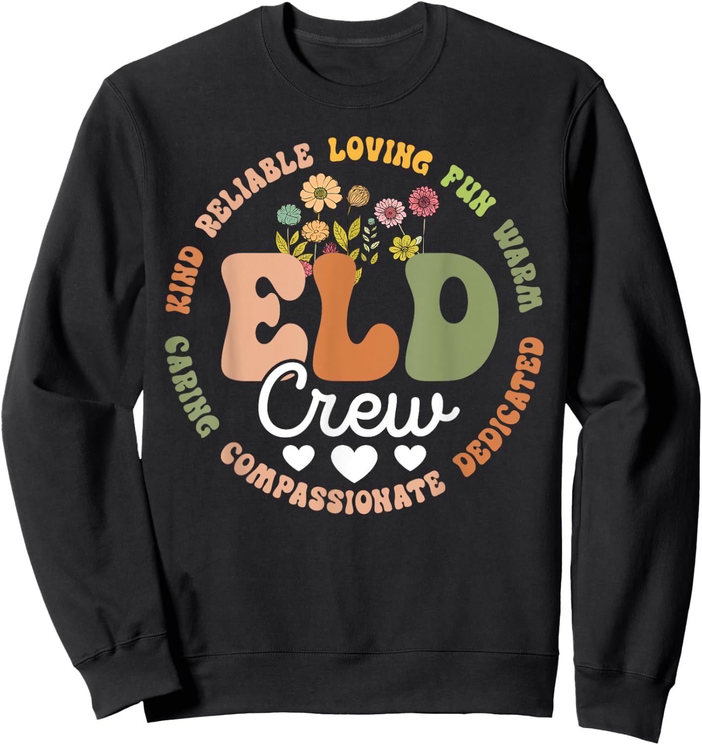 Groovy Tie Dye Eld Crew English Language Development Teacher Sweatshirt - Sweatshirt | Black