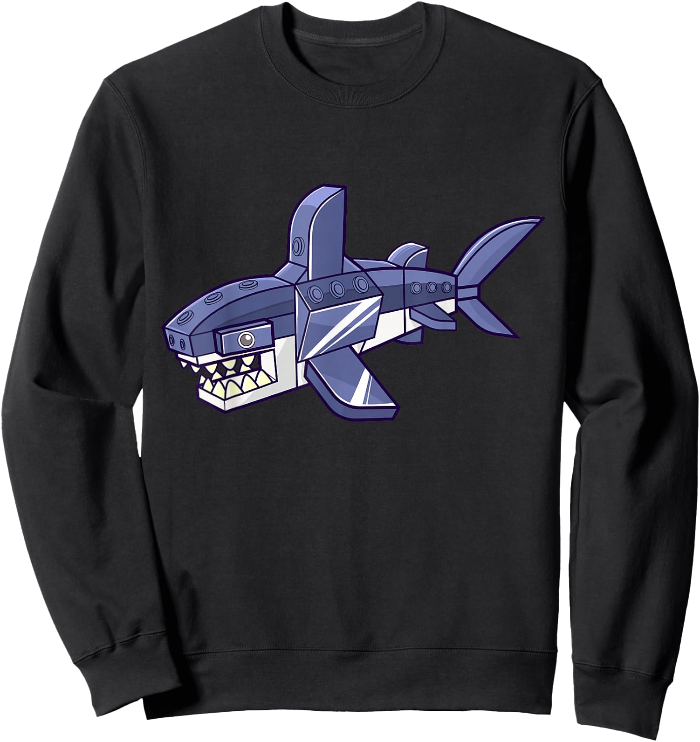 Shark Master Builder Building Blocks Boys Kids Sweatshirt - Sweatshirt | Black