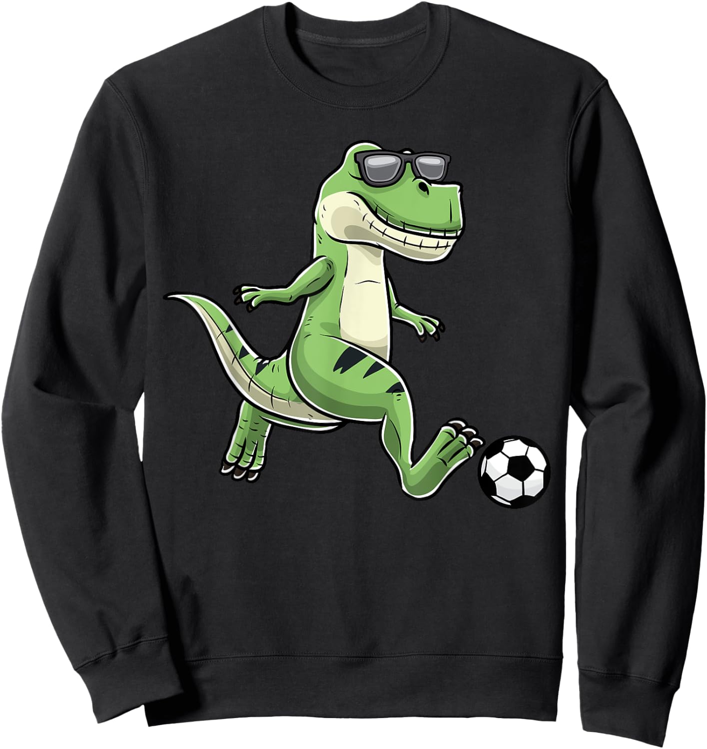 T-Rex Playing Soccer Dinosaur Soccer Player Sweatshirt - Sweatshirt | Black