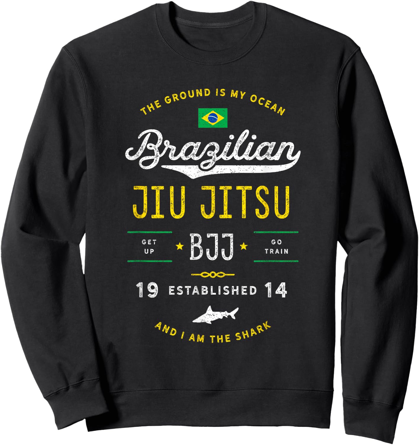Ocean Shark Jiu Jitsu Shirt for BJJ, Jujitsu Gift Sweatshirt - Sweatshirt | Black