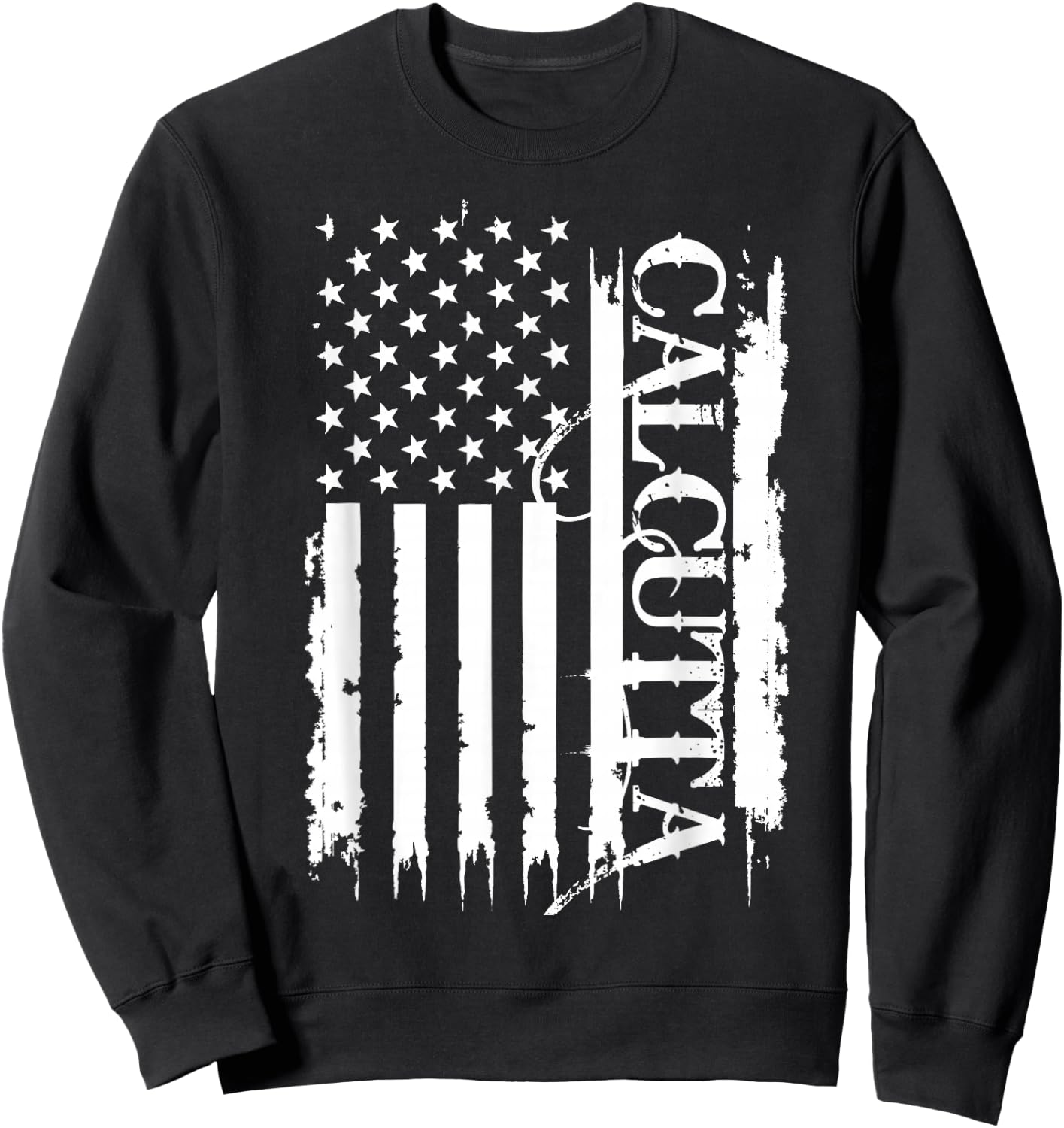 Calcutta United States Distressed w US Flag Sweatshirt - Sweatshirt | Black