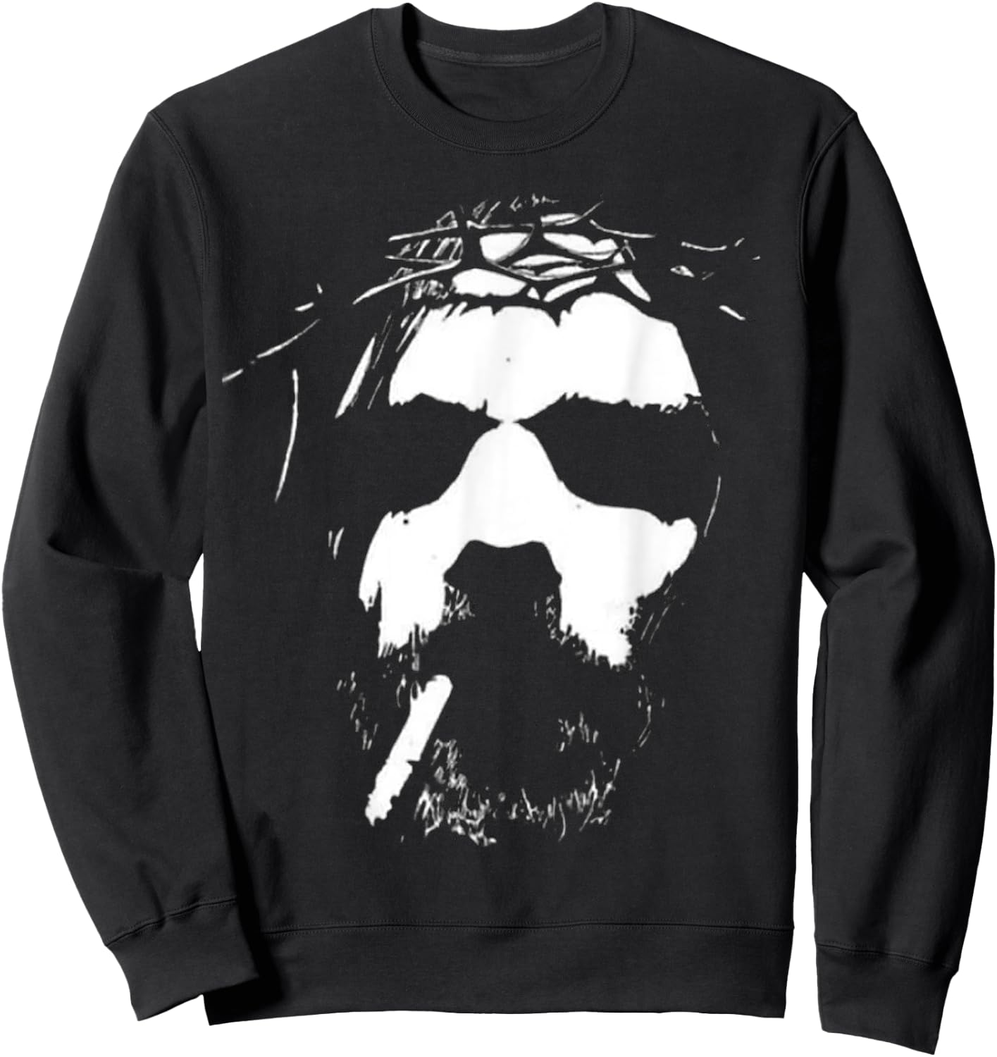 Vintage Jesus Smoking - Dark Style Art - God - Religion Sweatshirt - Sweatshirt | Black