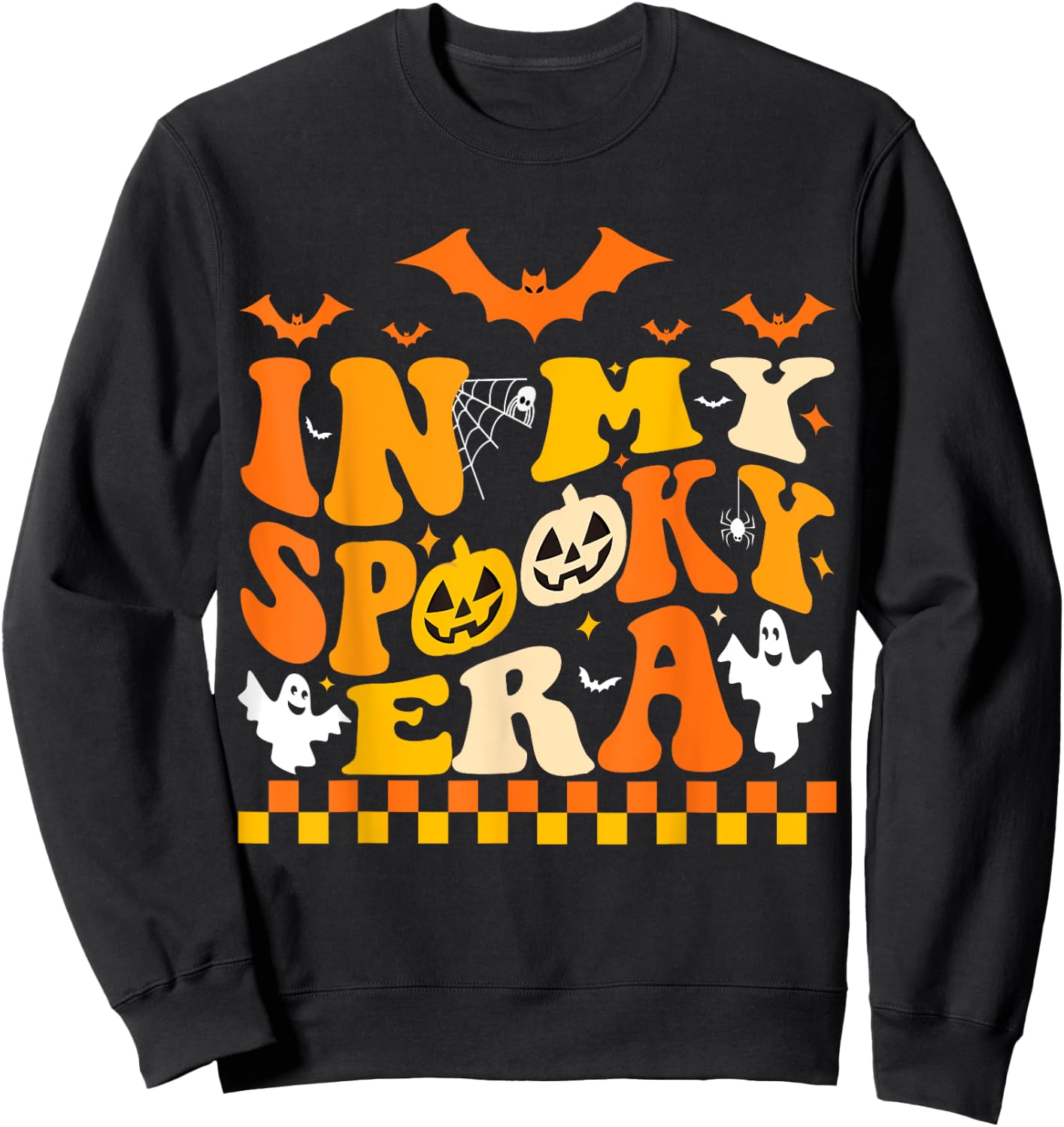 In My Spooky Era Halloween Ghost Groovy Hippie Halloween Sweatshirt - Sweatshirt | Black