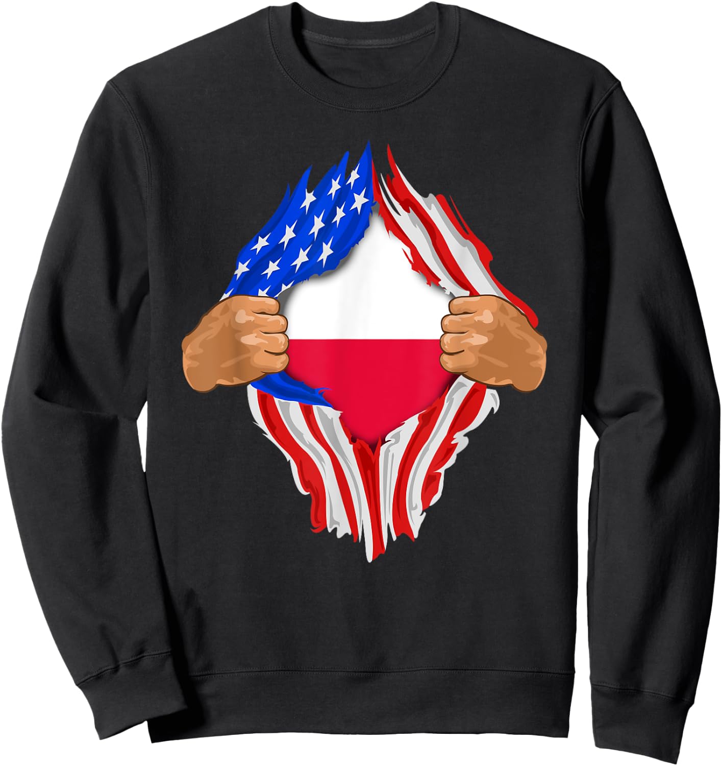 Polish Blood Inside Me | Poland Flag Gift Sweatshirt - Sweatshirt | Black