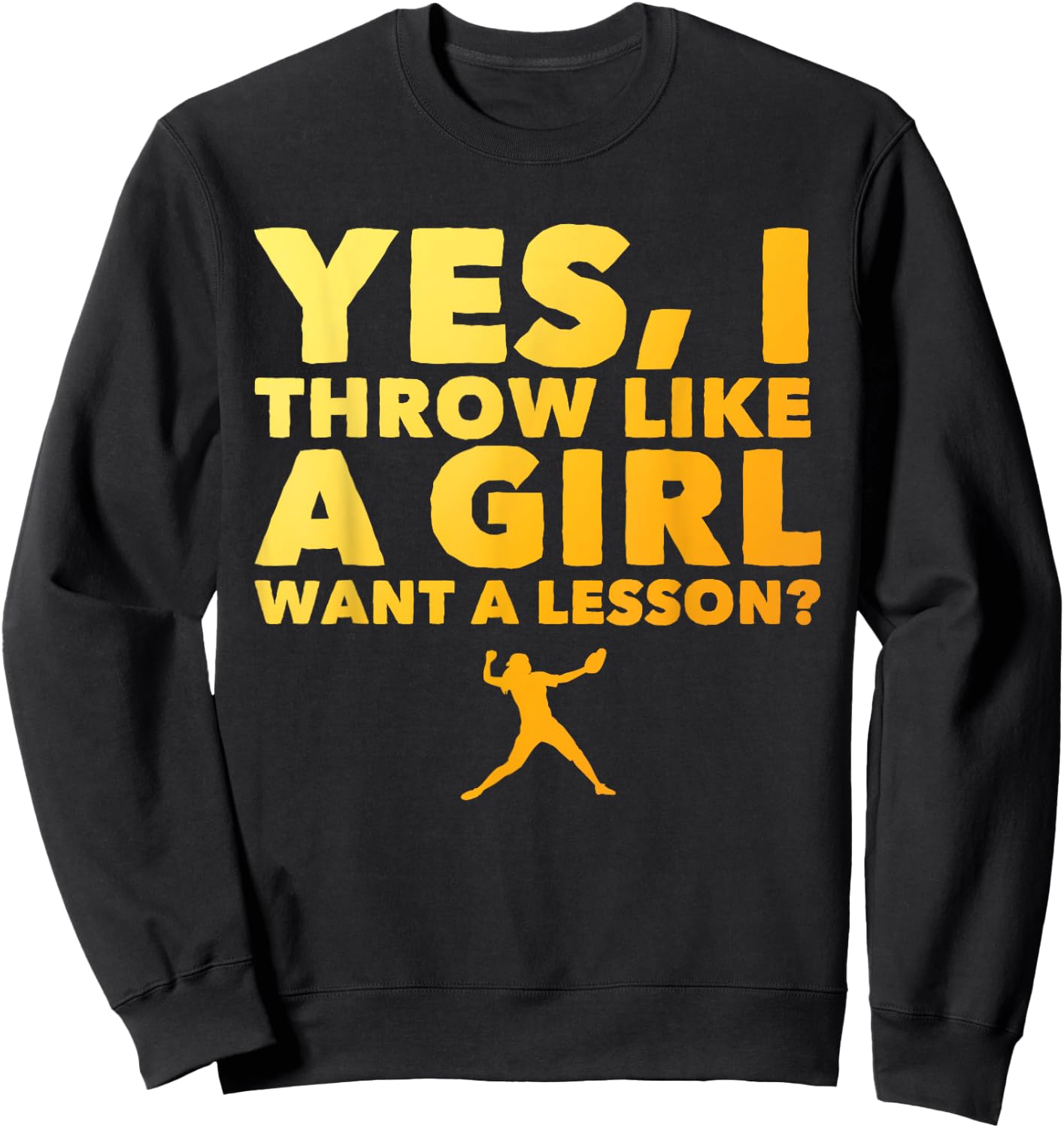Cool Softball Design Girls Pitcher Softball Player Sweatshirt - Sweatshirt | Black