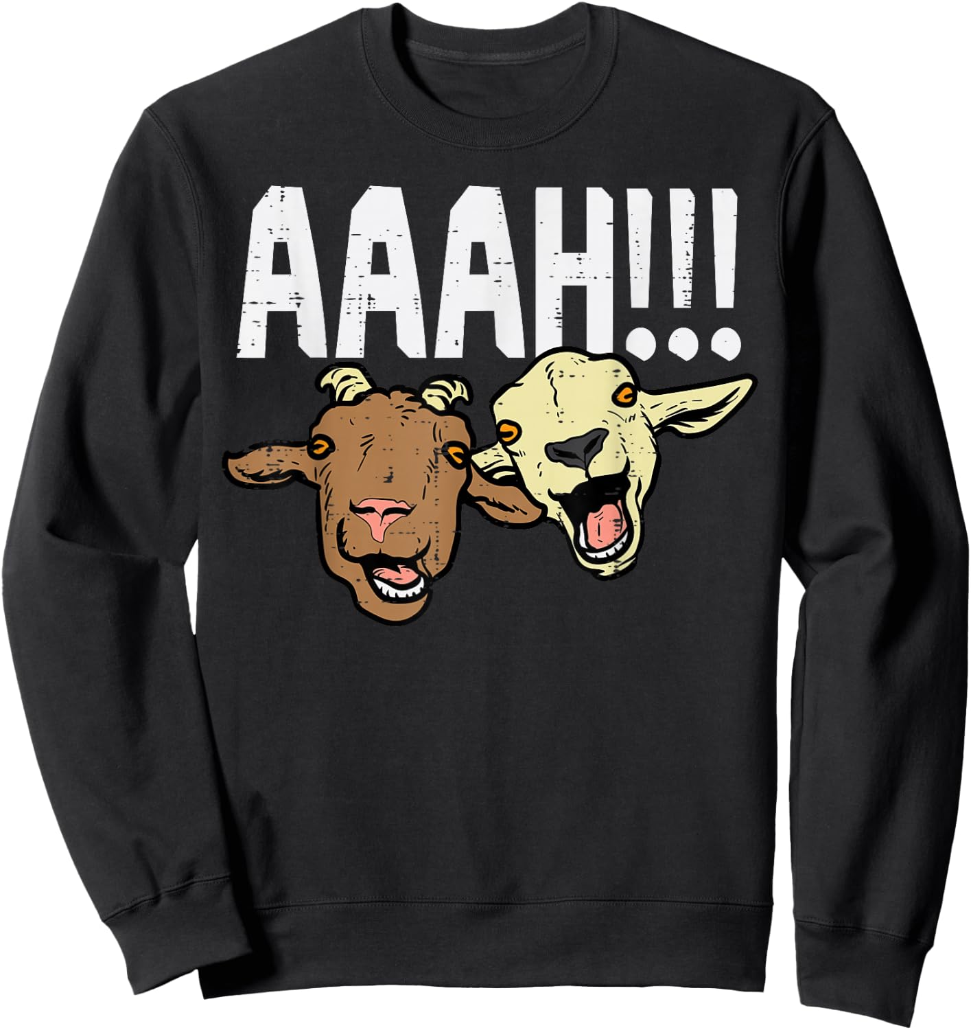 Screaming Goats Aaah Funny Bleat Farm Animal Women Men Kids Sweatshirt - Sweatshirt | Black