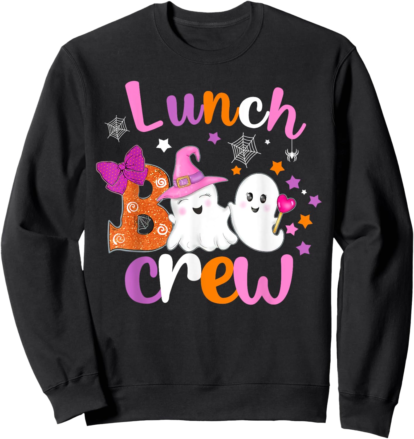 Lunch Boo Crew Halloween matching shirts for lunch lady Sweatshirt - Sweatshirt | Black