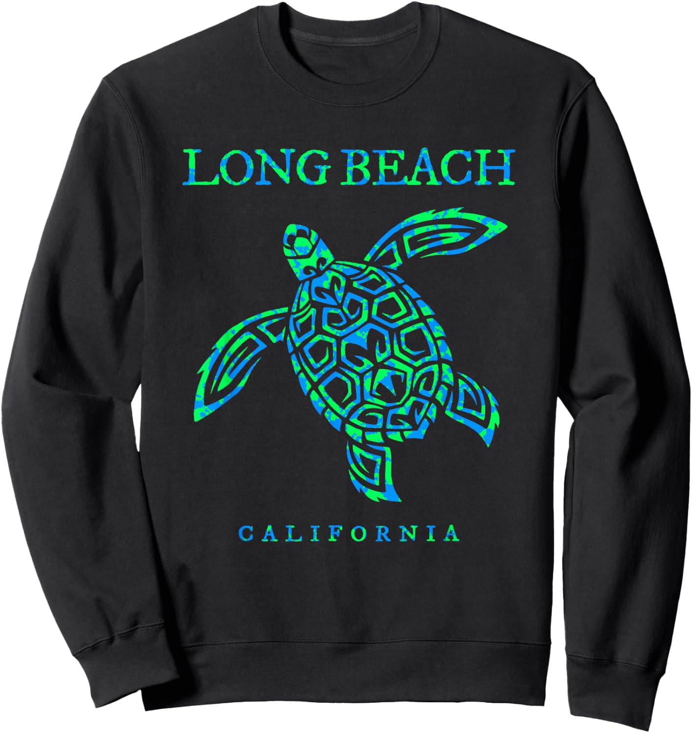 Long Beach California Sea Turtle Boys Girls Toddler Souvenir Sweatshirt - Sweatshirt | Black