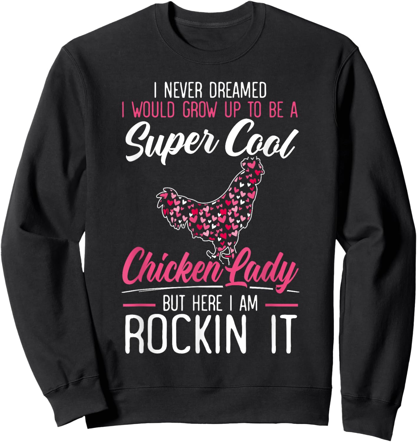 Never Dreamed I Would Grow Up To Be A Chicken Lady Sweatshirt - Sweatshirt | Black