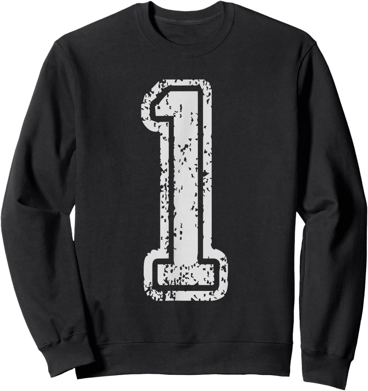 Team Jersey Uniforms Number 1 One School Sports Birthdays Sweatshirt - Sweatshirt | Black