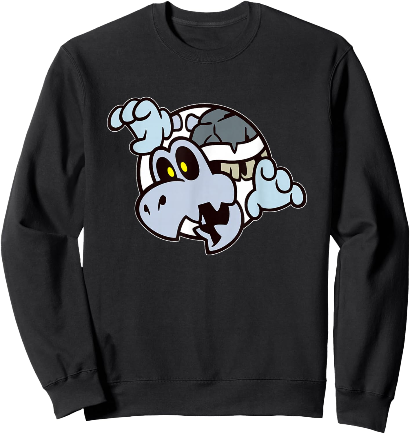 Super Mario Bros 3 Dry Bones Spooky Skeleton Front & Back Sweatshirt - Sweatshirt | Black