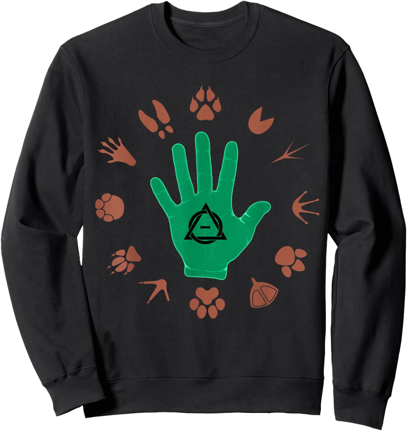 Therian mask animal paws Quadrobics tail Therian sign logo Sweatshirt - Sweatshirt | Black