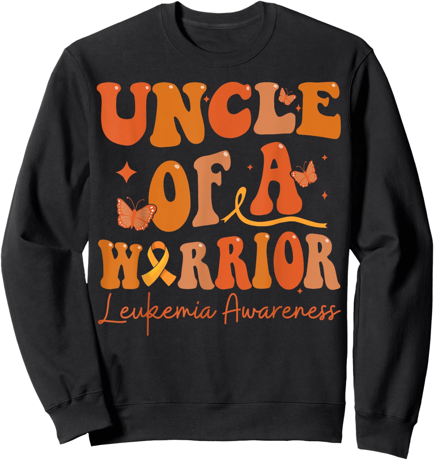 Uncle Of A Warrior Leukemia Awareness Family Matching Sweatshirt - Sweatshirt | Black