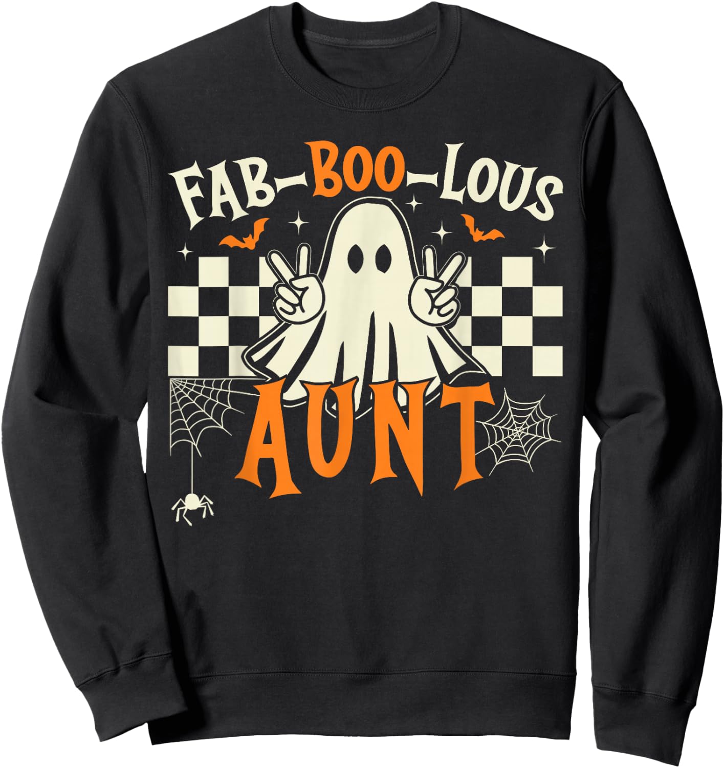Fab Boo Lous Aunt Rero Ghost Spooky Auntie Halloween Costume Sweatshirt - Sweatshirt | Black