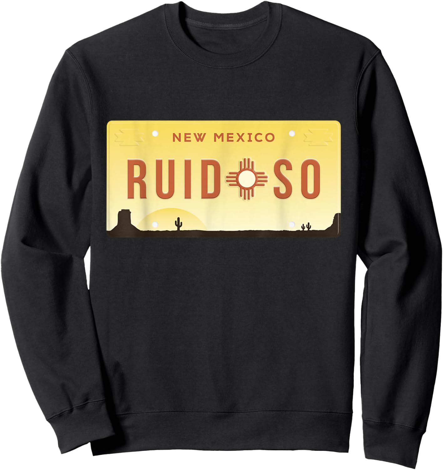 Vintage Ruidoso New Mexico Desert Landscape Zia Sun Symbol Sweatshirt - Sweatshirt | Black