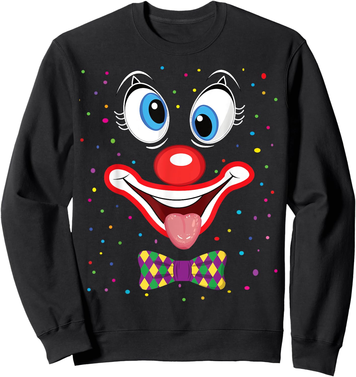 Carnival Clown Face Circus Costume Kids Men Women Carnivals Sweatshirt - Sweatshirt | Black