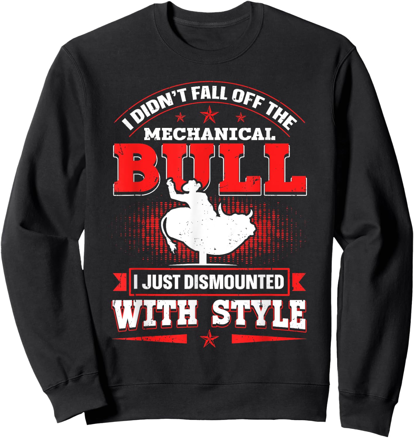 Bull Riding mechanical Design Mechanical Bull Riding - Black, Small, Short Sleeve, , Regular Fit, Cotton 60% Polyester 40% Sweatshirt - Sweatshirt | Black