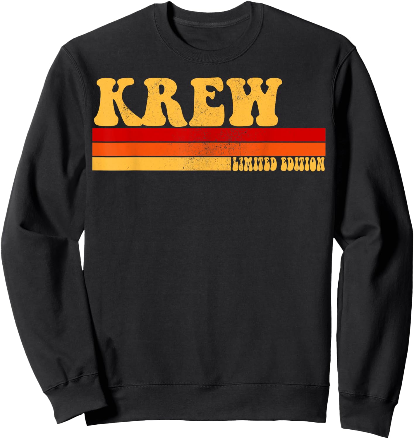 KREW Name Personalized Idea Men Retro Vintage KREW Sweatshirt - Sweatshirt | Black