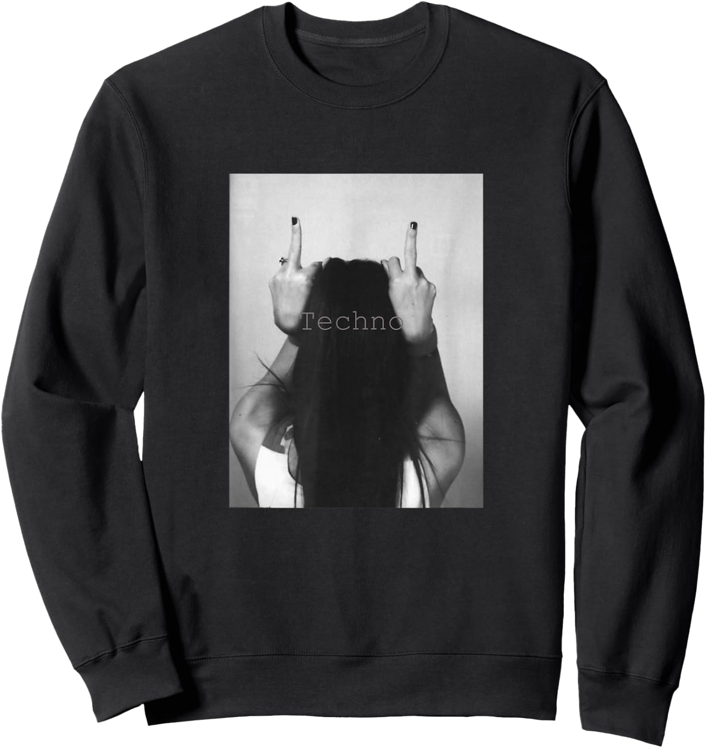 Hot Techno , Sexy Design, Techno Rave Sweatshirt - Sweatshirt | Black