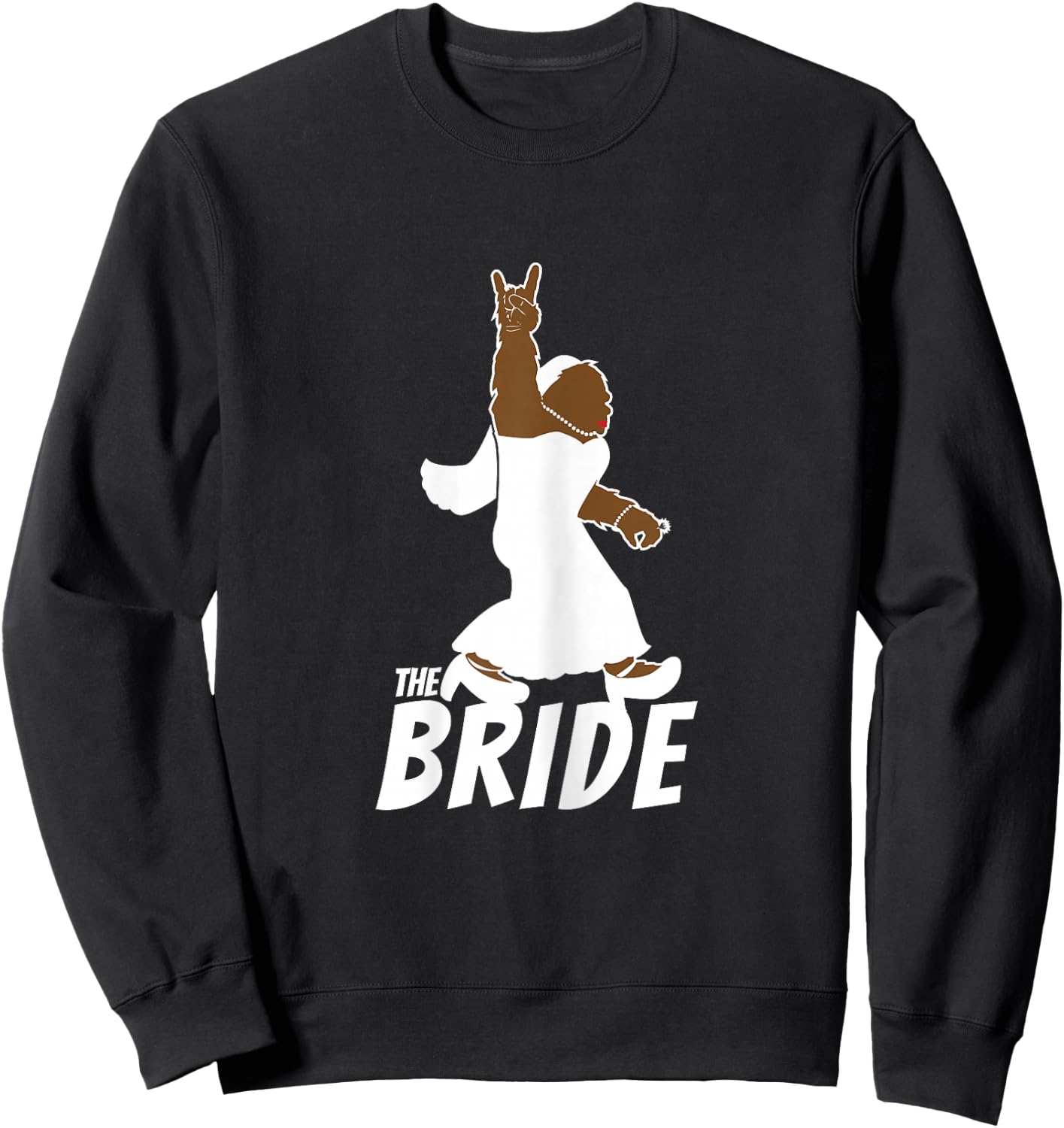 Funny Bigfoot Rock and Roll Wedding Party Gift Bride Sweatshirt - Sweatshirt | Black