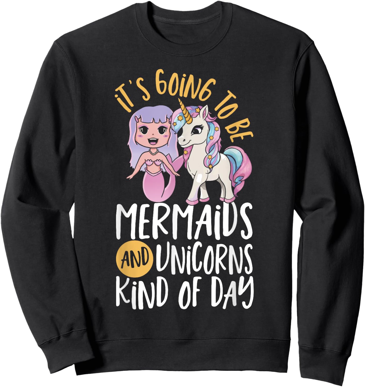 Unicorn Mermaid Funny Mermicorn Women Crazy Day Unicorn Sweatshirt - Sweatshirt | Black