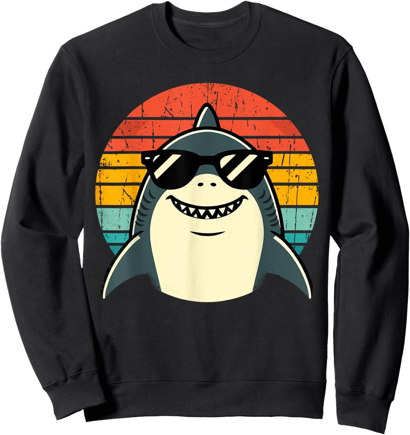 Shark with Sunglasses Animal Sharks Sweatshirt - Sweatshirt | Black