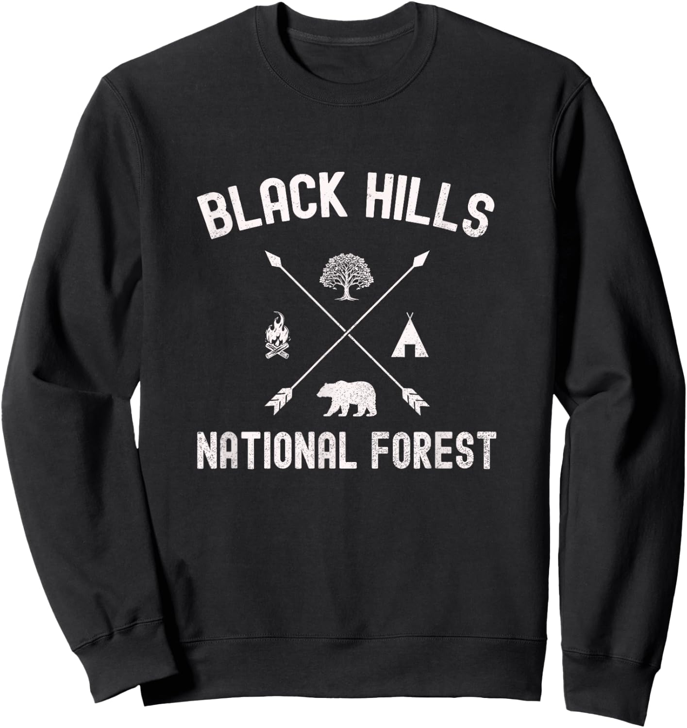 Black Hills National Forest Adventure Explorer Design Sweatshirt - Sweatshirt | Black