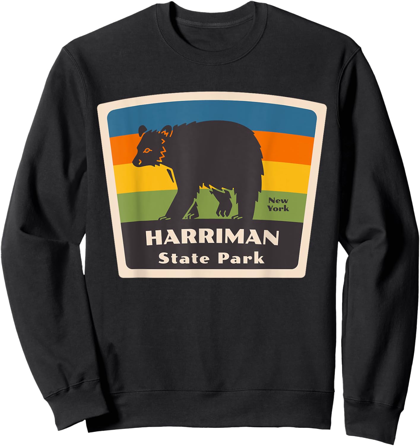Harriman State Park New York Bear NY Souvenir Vacation Sweatshirt - Sweatshirt | Black