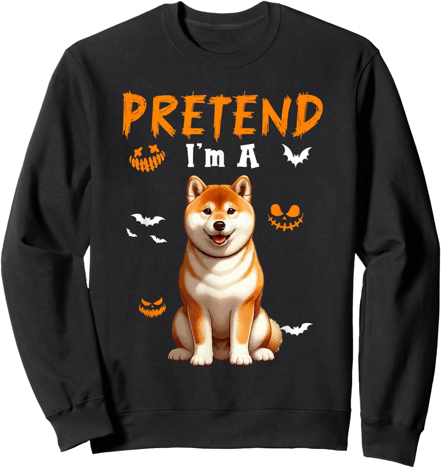 Pretend I'm A Shiba Inu Halloween Costume Owner Kids Family Sweatshirt - Sweatshirt | Black