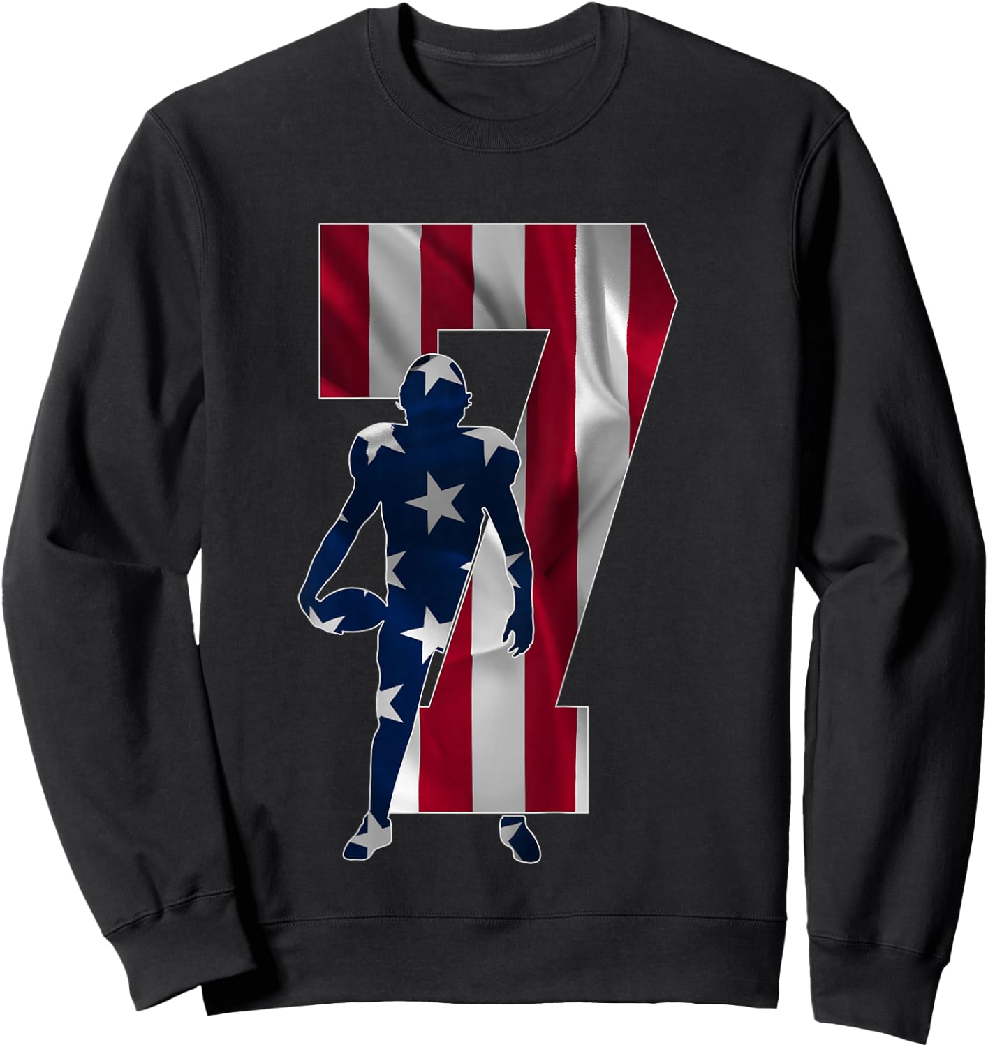 Number 7 Years Football 7th Birthday Sweatshirt - Sweatshirt | Black