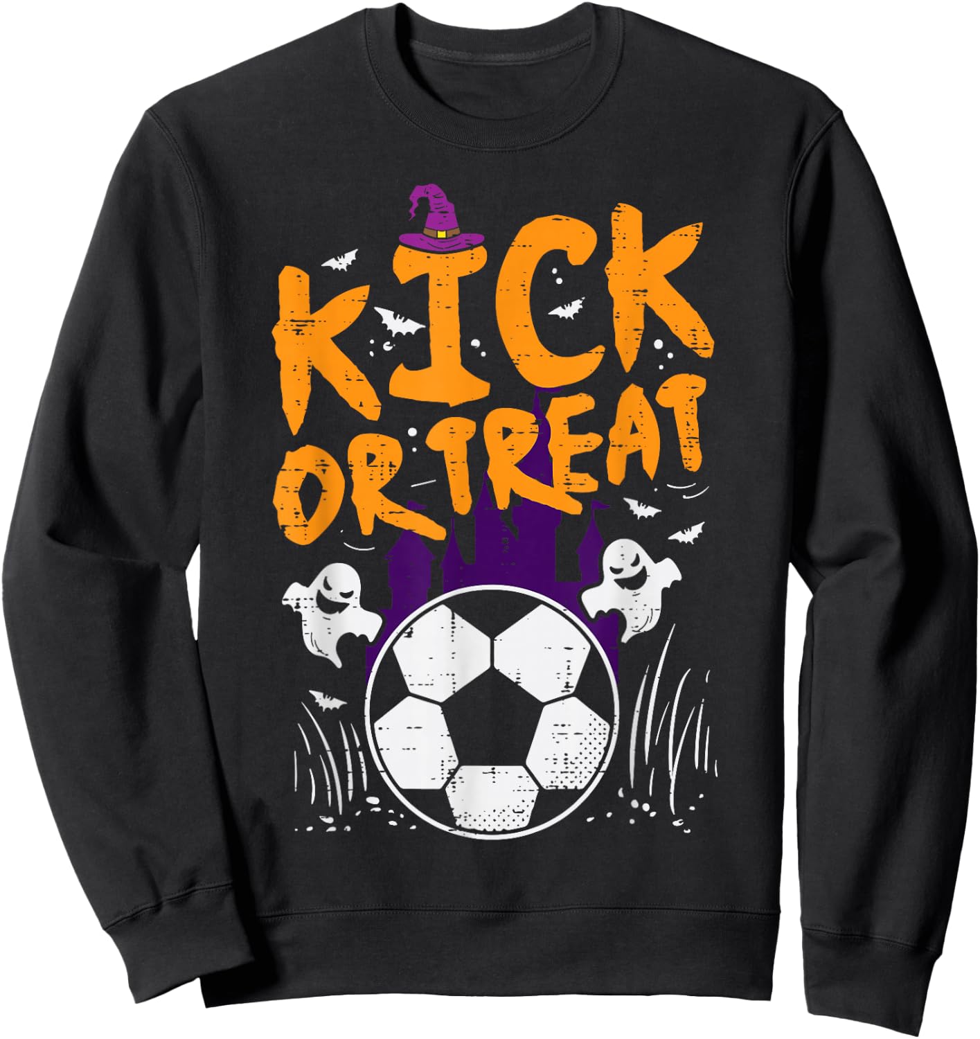 Halloween Soccer Kick Or Treat Football Costume Boys Kid Men Sweatshirt - Sweatshirt | Black
