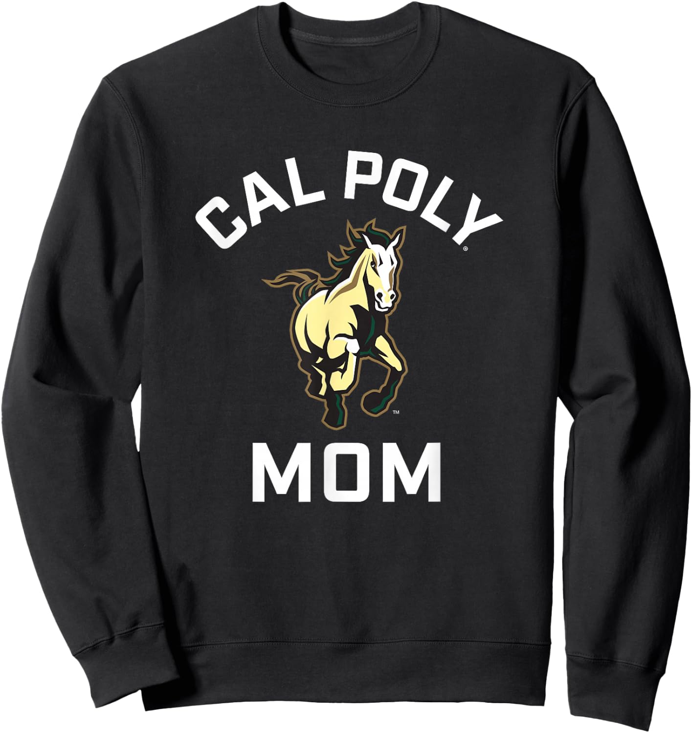 Cal Poly Mustangs Arched Mom Sweatshirt - Sweatshirt | Black