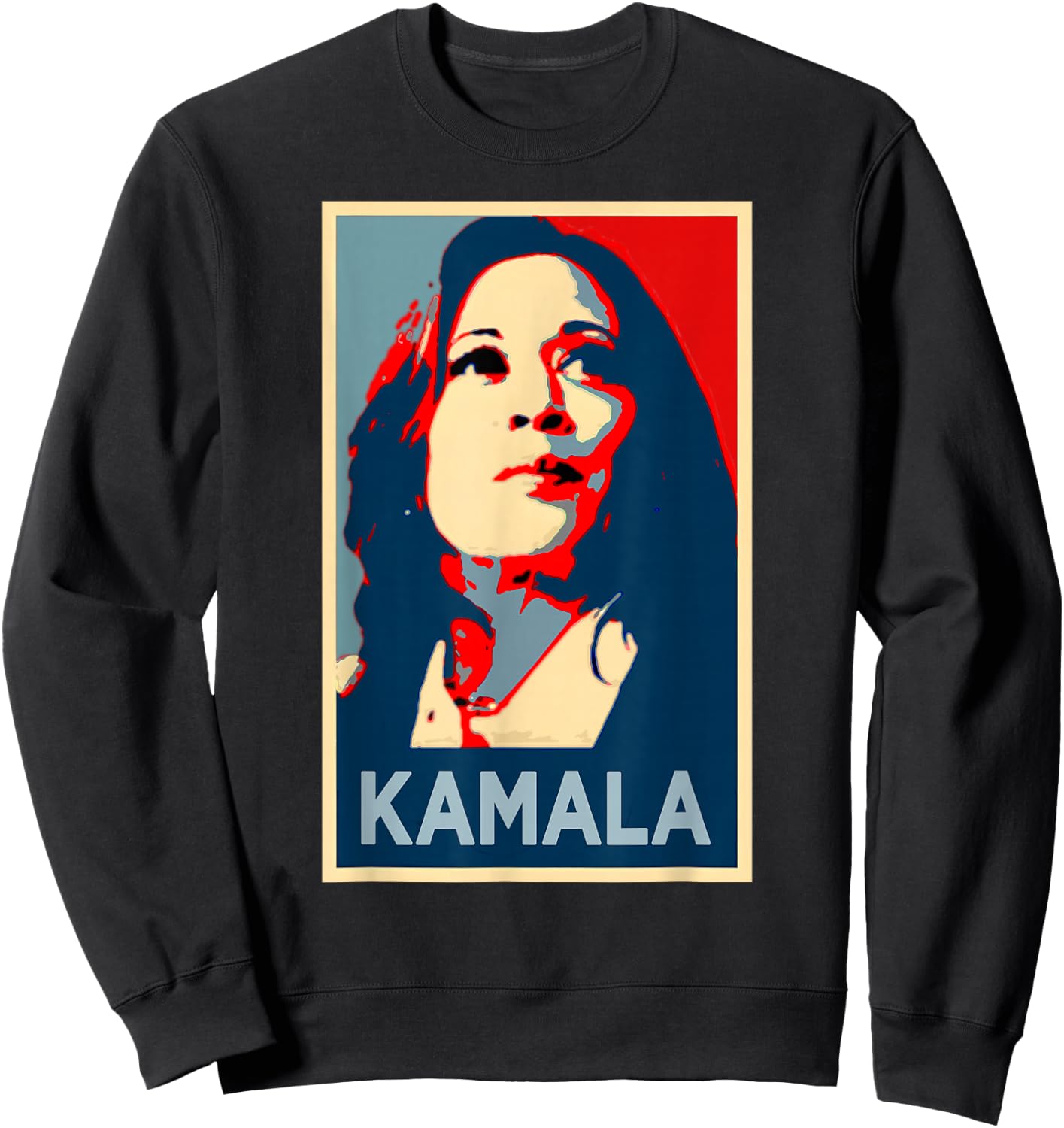 KAMALA Harris Walz 2024 Face Portrait Obama Poster Freedom Sweatshirt - Sweatshirt | Black
