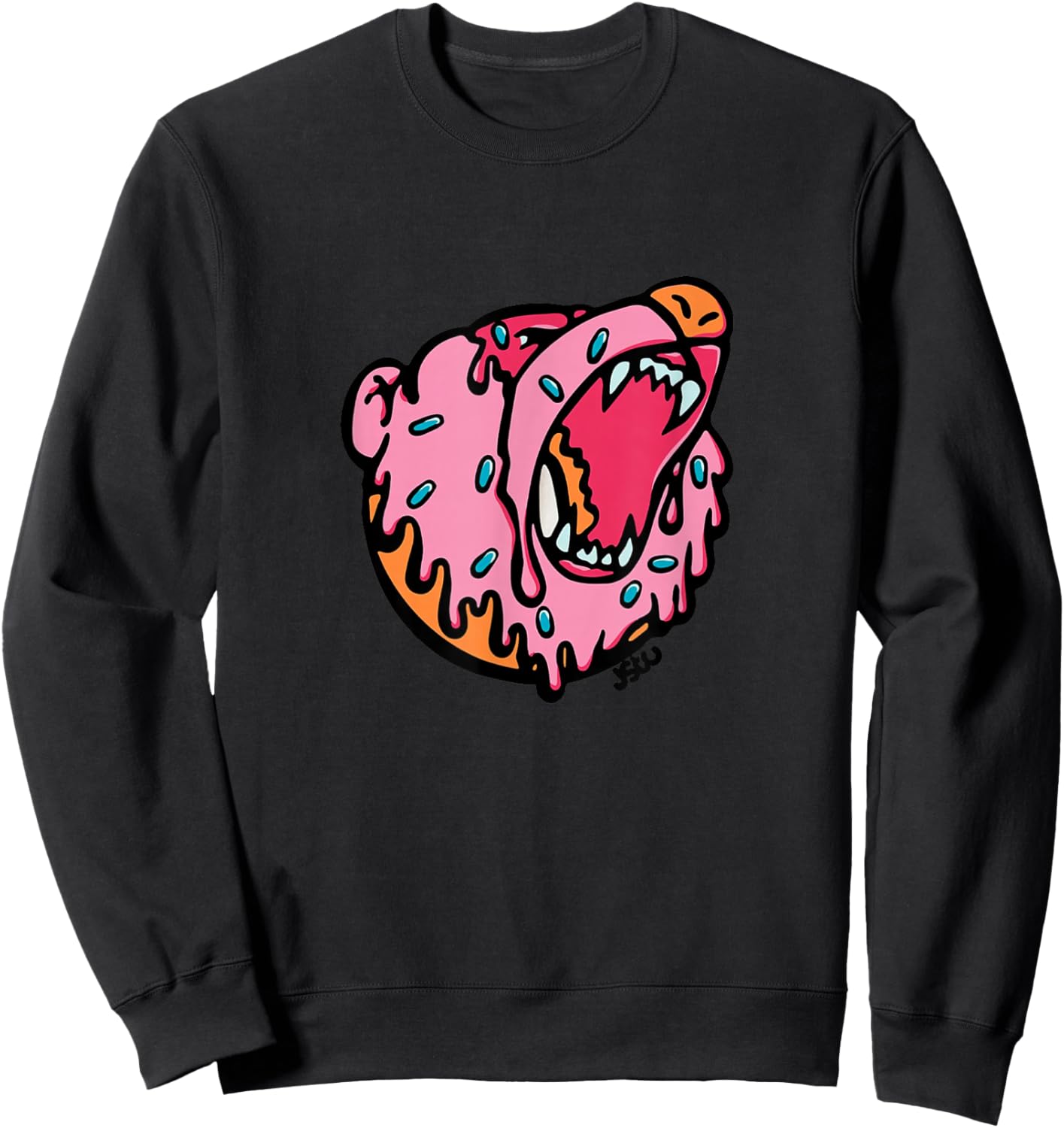 Morejstu Merch Jstu Dough Bear Merch Donut Tiger Sweatshirt - Sweatshirt | Black