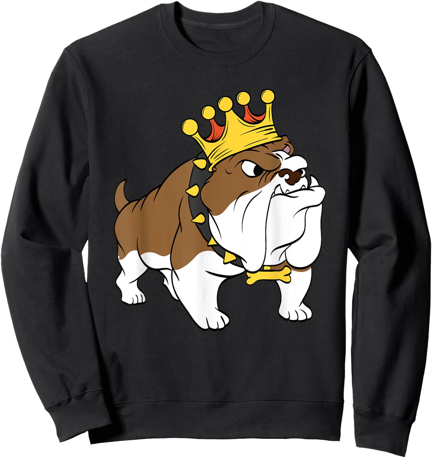 Bulldog Crown Animal World Dog Lover Women Girls Kids Sweatshirt - Sweatshirt | Black