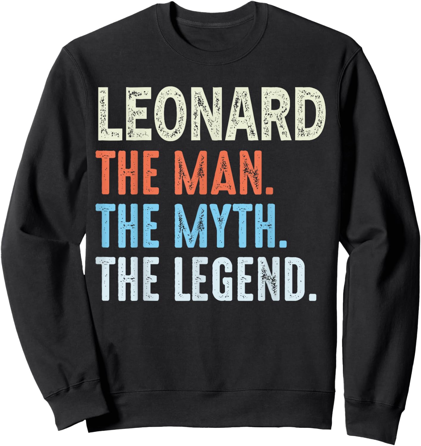 Leonard The Legend Name Personalized Cute Idea Men Vintage Sweatshirt - Sweatshirt | Black