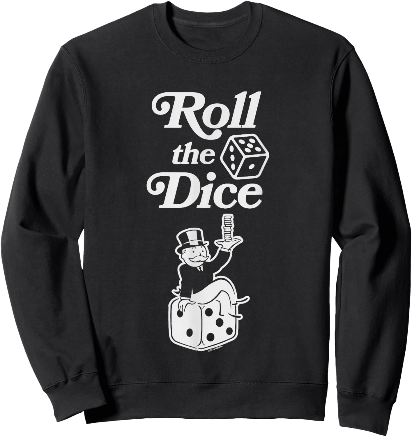 Monopoly Roll The Dice Rich Uncle Milburn Pennybags Logo Sweatshirt - Sweatshirt | Black