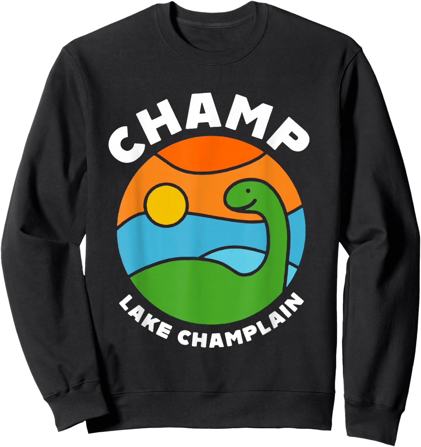 Champ The Monster Lake Champlain Burlington Vermont Souvenir Sweatshirt - Sweatshirt | Black