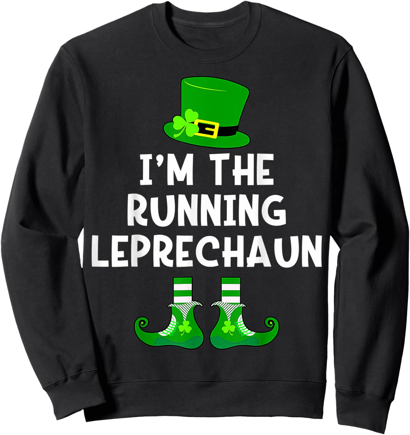 Running Leprechaun St Patrick's Day Runner Sweatshirt - Sweatshirt | Black