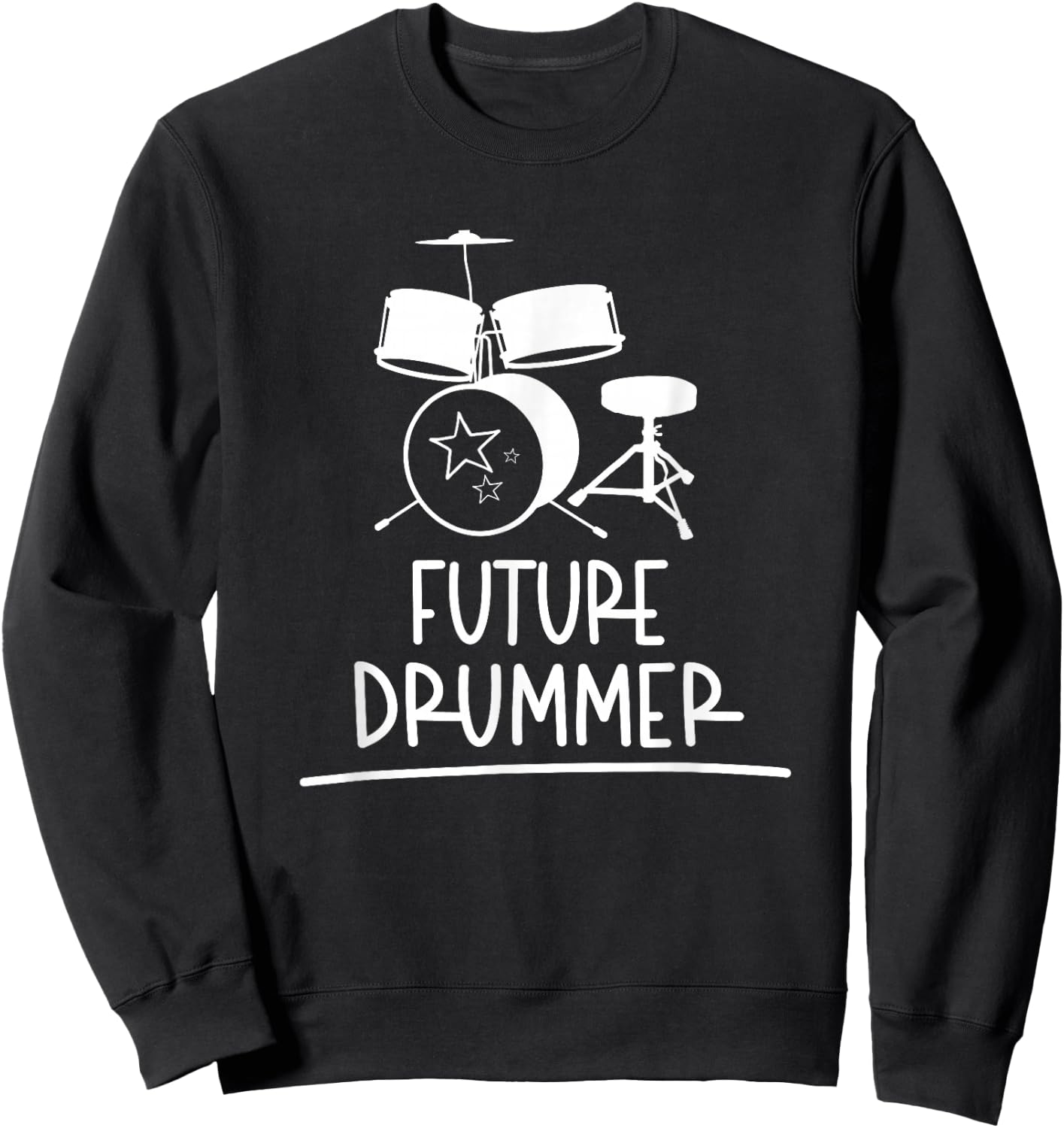 Future Drummer Drum Themed Casual Wear for Toddler Kids Sweatshirt - Sweatshirt | Black