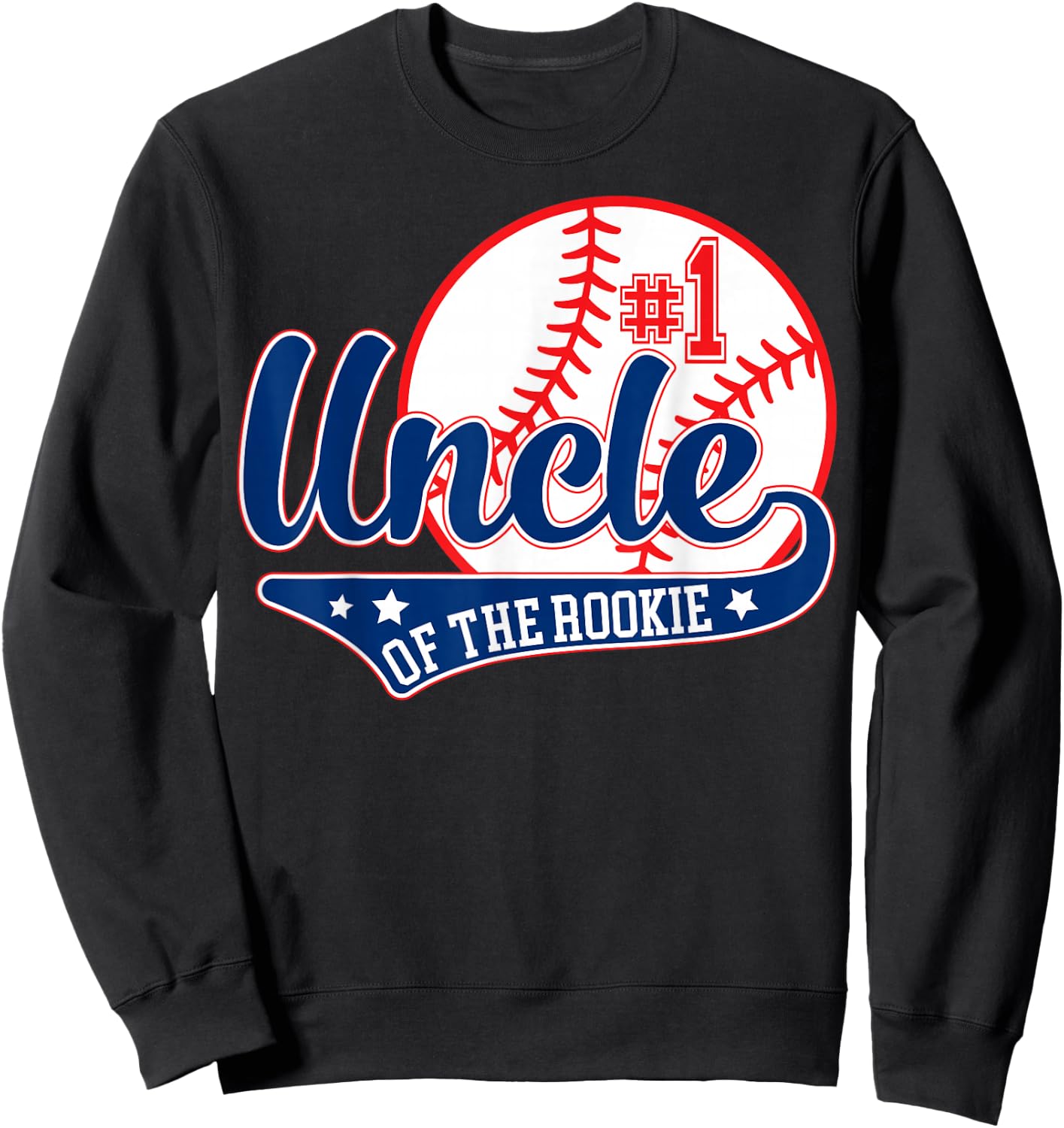 Uncle Rookie of Year 1st Birthday Baseball Theme Matching Sweatshirt - Sweatshirt | Black