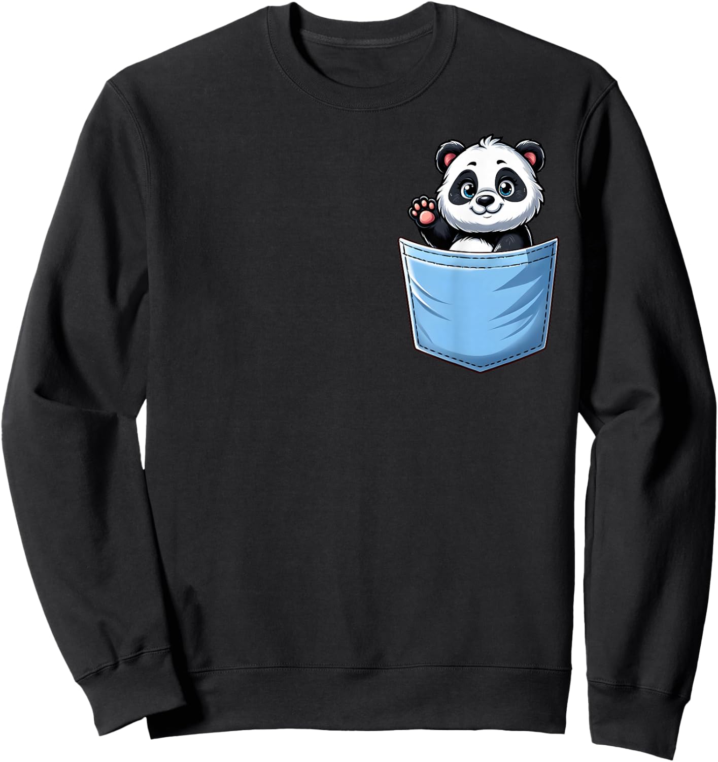 "Panda Pocket Animal" Panda in Your Pocket Sweatshirt - Sweatshirt | Black
