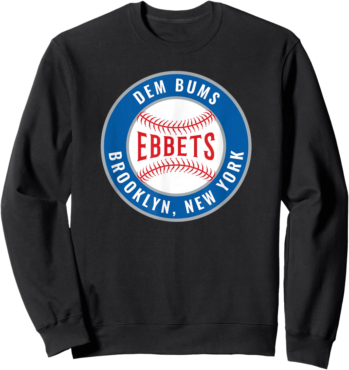Retro Baseball Apparel Ebbets Field Brooklyn New York Sweatshirt - Sweatshirt | Black