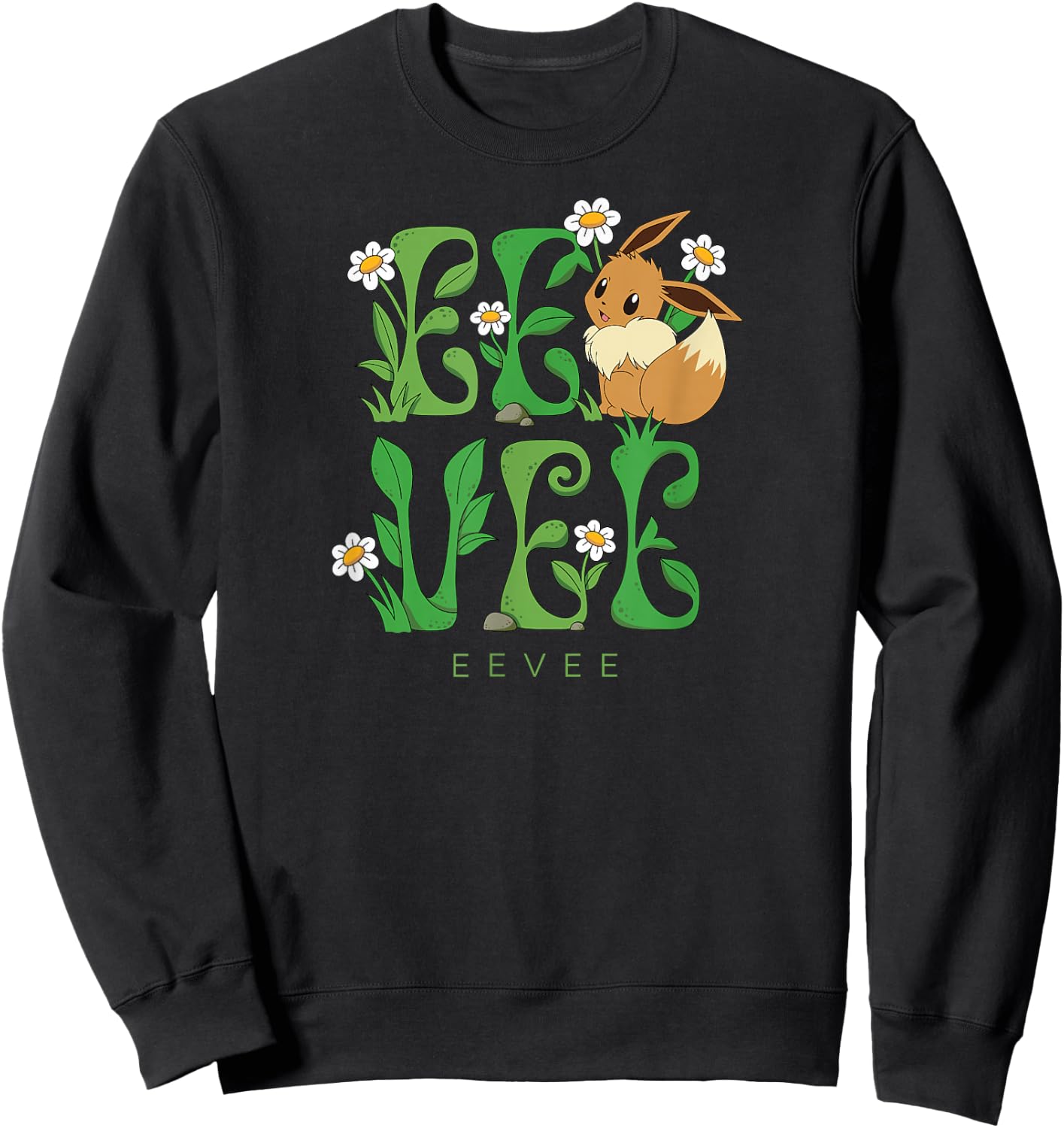Pokémon - Eevee Floral First Generation Normal Type Sweatshirt - Sweatshirt | Black
