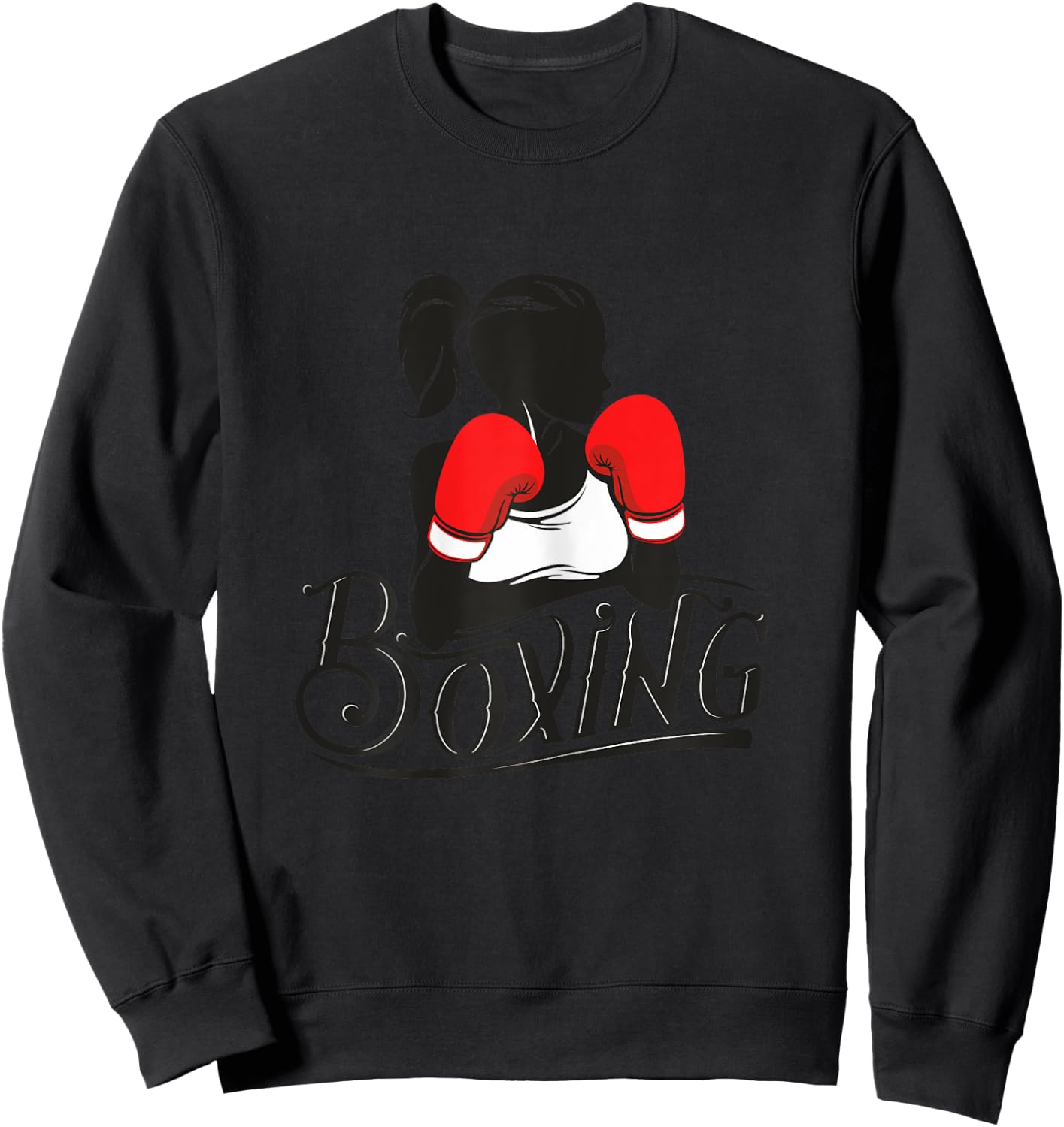 Female Cardio Boxing Apparel, Women's Boxing Fitness Sweatshirt - Sweatshirt | Black
