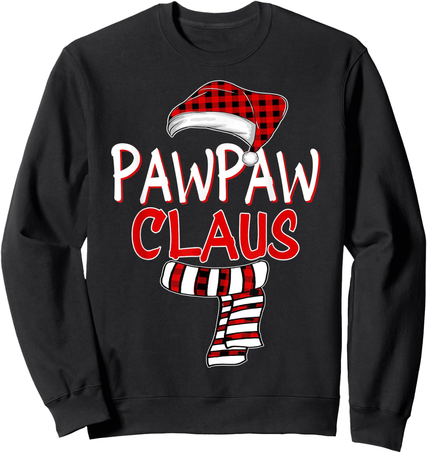 Grandpa Christmas Santa Claus Red plaid Shirt, Pawpaw Claus Sweatshirt - Sweatshirt | Black