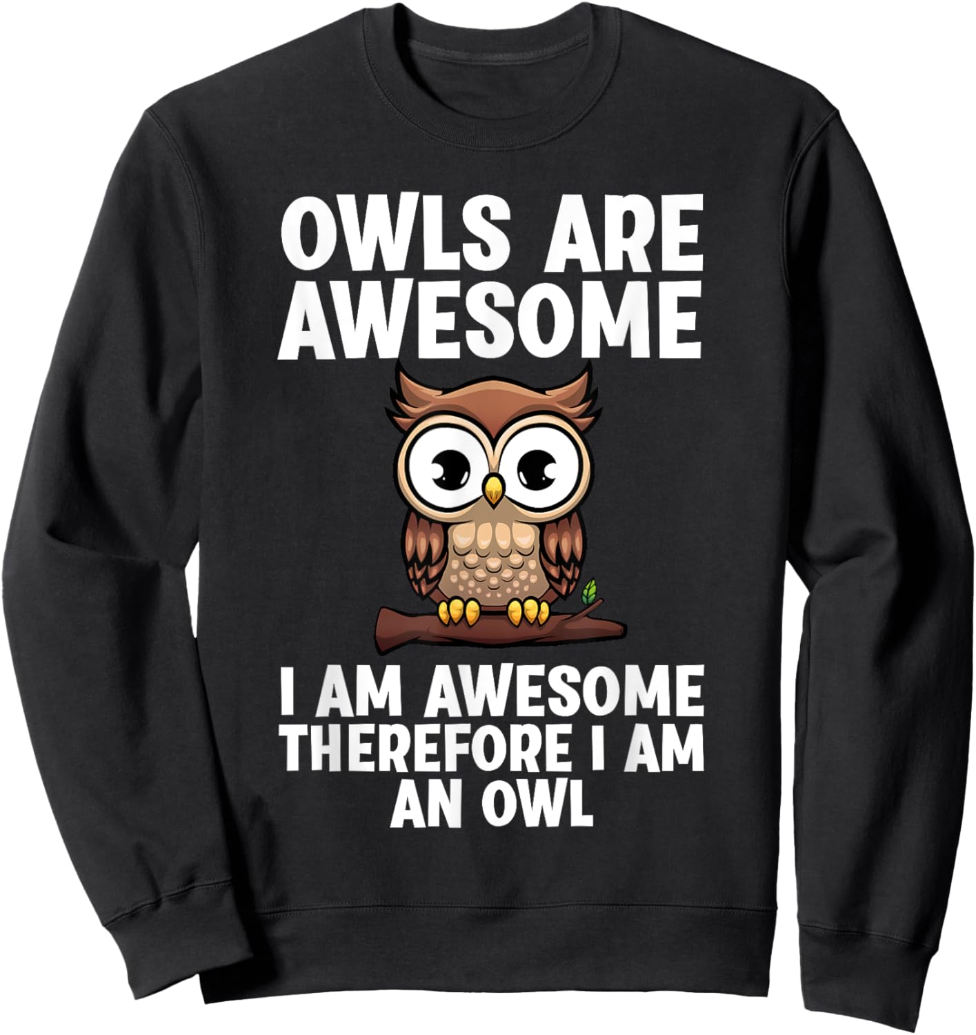 Funny Owl Design Women Night Owl Animal Owl Lover Sweatshirt - Sweatshirt | Black